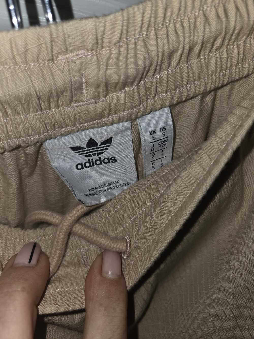 Adidas Beige Cargo Track Pants with Logo - Picture 3 of 5